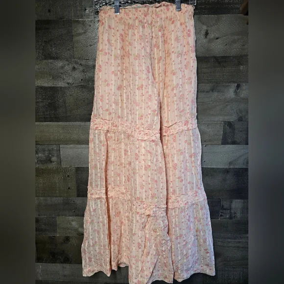 Free People Emmaline Wide Leg Tiered Floral Pants - Picture 6 of 8